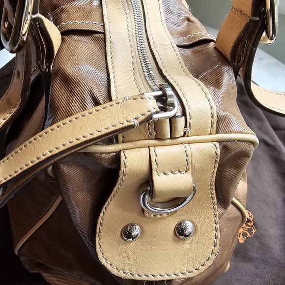 Tod's Brown Canvas G Line Grande Large Satchel Handbag - Picture 6 of 10